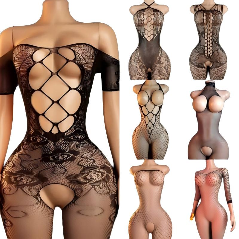 Bodystocking Fishnet - Set Lingerie Erotis untuk Wanita Stoking