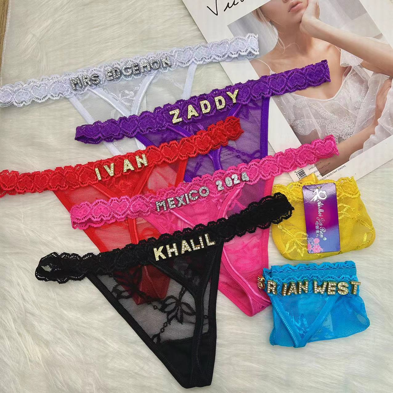 Tali kustom dengan nama untuk  - Thong Bikini Women ulasan dan harga